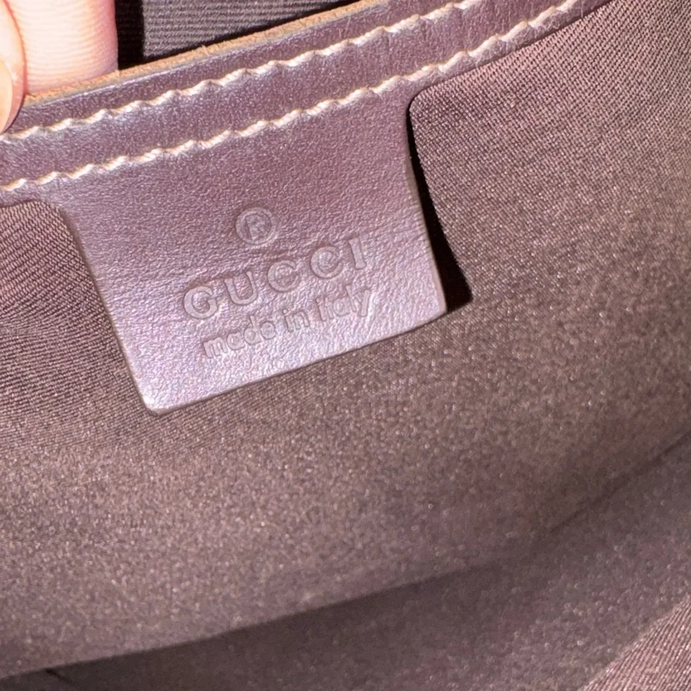Gucci GG Supreme Canvas Messenger Bag with Dark Brown Trim